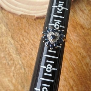 STUNNING Sapphire & Diamond Vintage Gold Ring